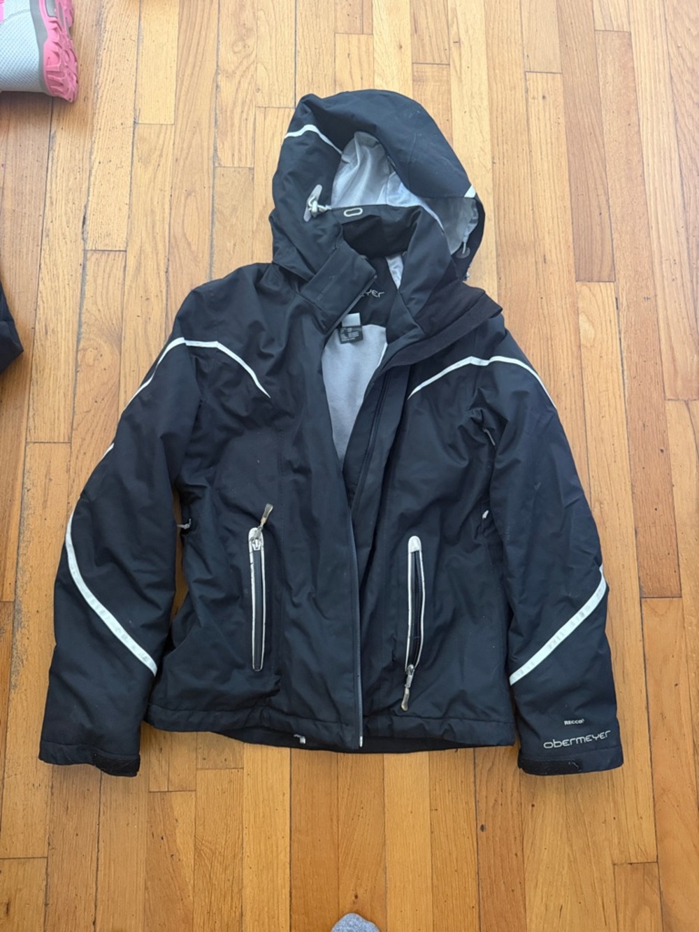 Obermeyer Black Ski Jacket with White Trim
